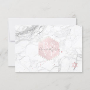 PixDezines RSVP Blush Pink Honeycomb Mitzvah ✡ Card