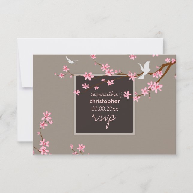 PixDezines rsvp Cherry blossom/diy background Card (Front)