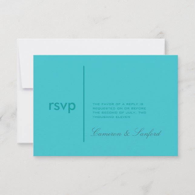 PixDezines RSVP Contemporary + classy/aqua Card (Front)