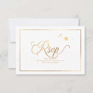 PixDezines RSVP Dazzled/Faux Gold/DIY Background Card
