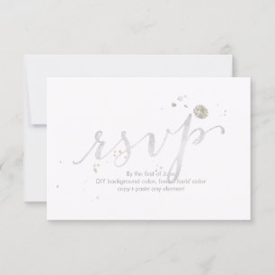 PixDezines RSVP Dazzled/Faux White Gold Card