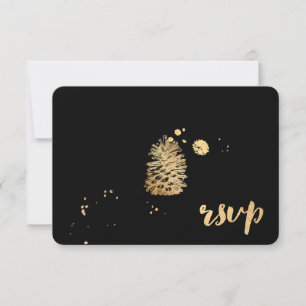 PixDezines rsvp dazzled/gold/pinecone/soiree Card
