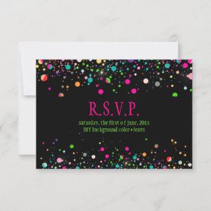 PixDezines rsvp dazzled/neon specks/winter soiree Card