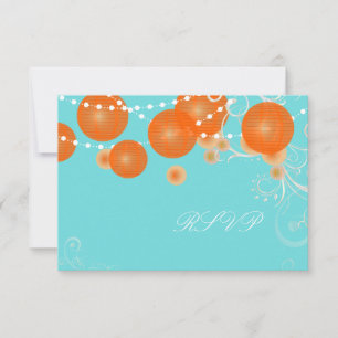 PixDezines rsvp diy background+orange lanterns Card