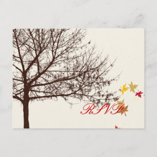PixDezines RSVP Fall Wedding Invitation Postcard