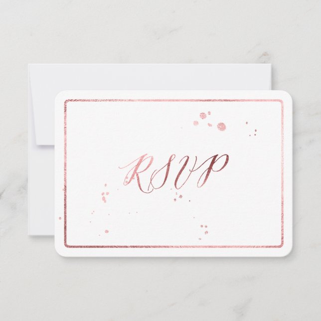 PixDezines RSVP Faux Rose Gold Foil/DIY Colour Card (Front)
