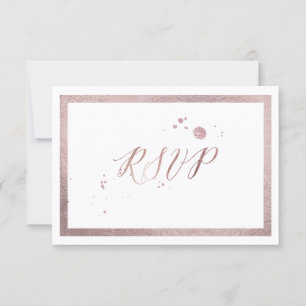 PixDezines RSVP Faux Rose Gold Foil/DIY Colour Card