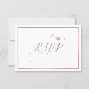 PixDezines RSVP Faux Rose Gold Foil/DIY Colour Card