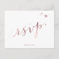 PixDezines RSVP/FAUX ROSE GOLD FOIL/SCRIPT FONT