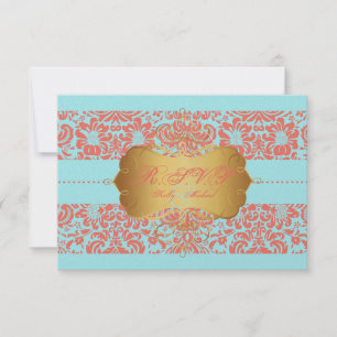 PixDezines rsvp Fidora Damask Card