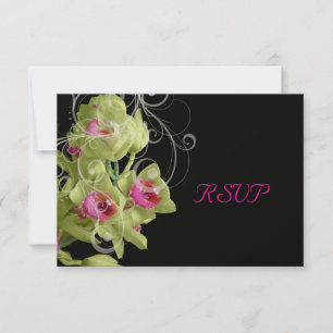 PixDezines rsvp Green Orchid/DIY background Card