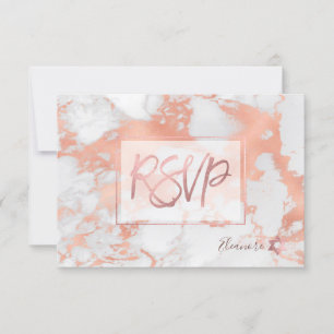 PixDezines RSVP Marble Rose Gold Bat Mitzvah ✡ Card
