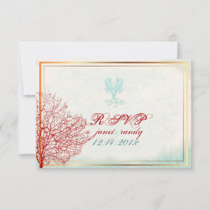 PixDezines rsvp maui coral+seahorse, beach party Card