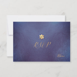 PixDezines RSVP minimalist Dusty Blue Mitzvah ✡ Card
