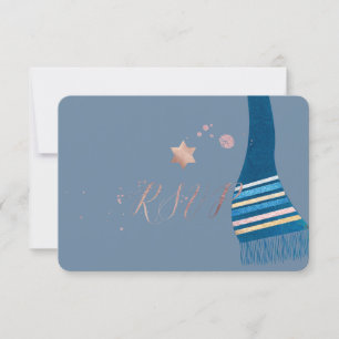 PixDezines rsvp mitzvah/Teal Blue Tallit Card