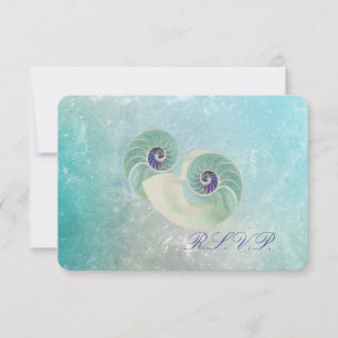 PixDezines rsvp nautilus/aqua blue Card
