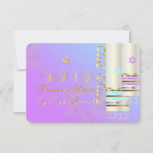 PixDezines RSVP Pastel Tallits B'not Mitzvah Card