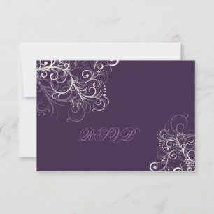PixDezines rsvp plum+pearl swirls Card