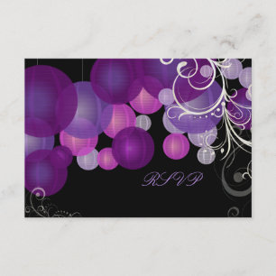 PixDezines rsvp purple/plum/lilac lanterns Card