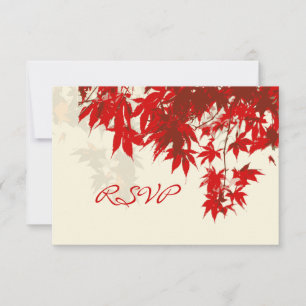 PixDezines rsvp Red Maple Leaves/fall Card