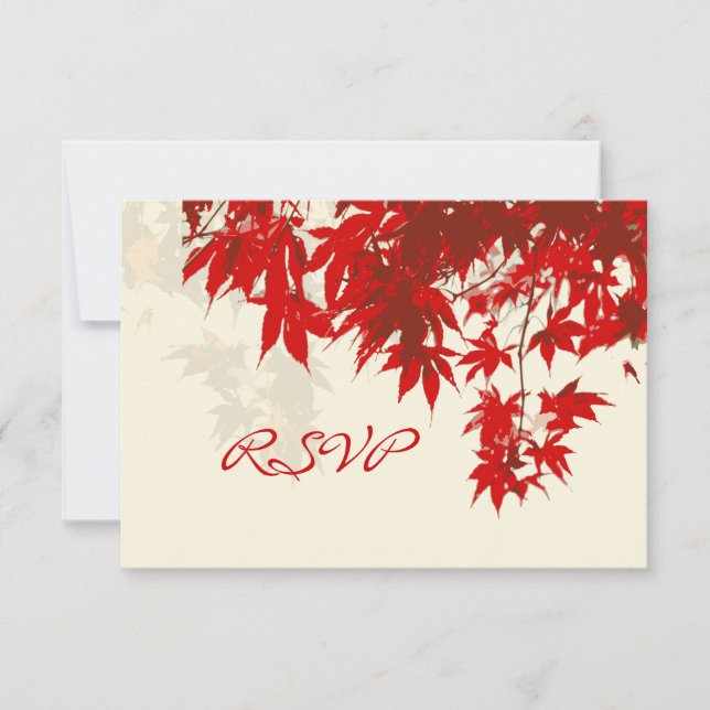 PixDezines rsvp Red Maple Leaves/fall Card (Front)