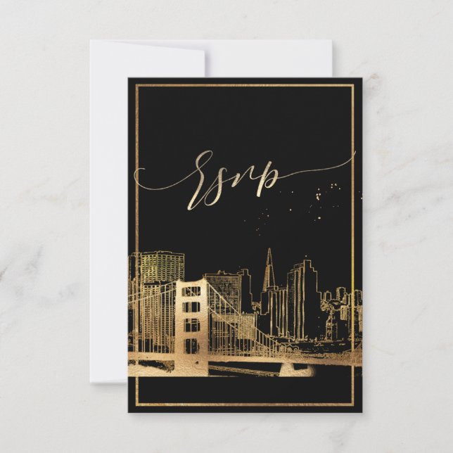 PixDezines RSVP San Francisco Skyline/Faux Gold (Front)