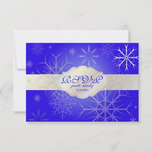 PixDezines rsvp Snowflakes, DIY background colour! Card (Front)