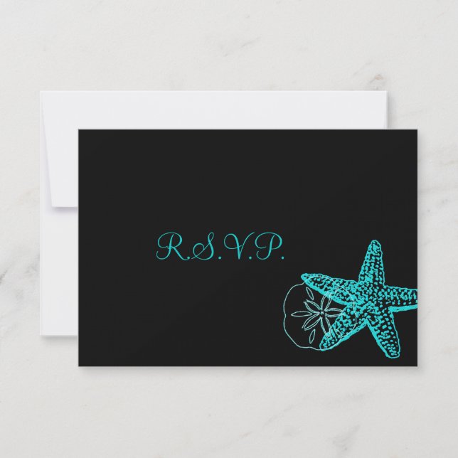 PixDezines rsvp Starfish/Beach Weddings Card (Front)