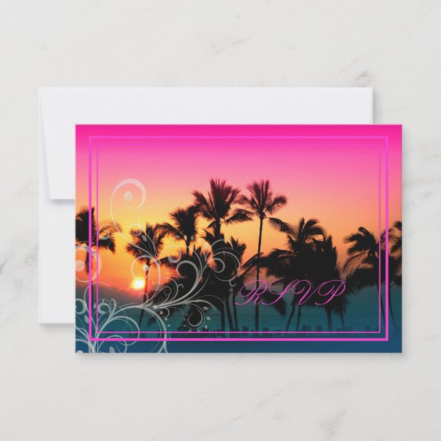 PixDezines rsvp/sunset at A-Bay RSVP Card (Front)