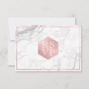 PixDezines RSVP Sweet Honeycomb Faux Rose Gold Card