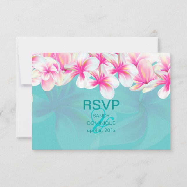 PixDezines rsvp Tropical/pink melia Card (Front)