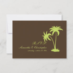 PixDezines rsvp Twin Palms, Chocolate+Kiwi Card