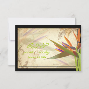 PixDezines RSVP VINTAGE BIRD OF PARADISE Card