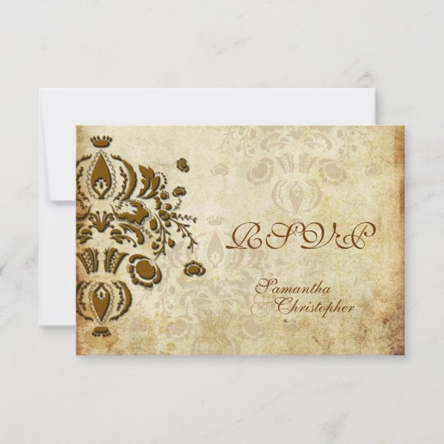 PixDezines RSVP, VINTAGE DOLCE DAMASK RSVP Card (Front)