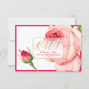 PixDezines RSVP Vintage Roses/Faux Gold/DIY Frame Card