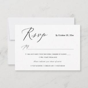 PixDezines RSVP w/ meals, Elegant Calligraphy Card