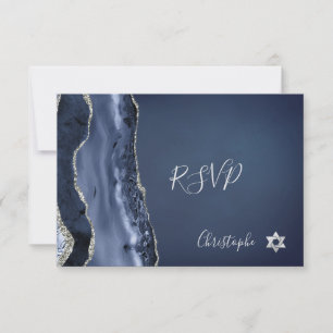 PixDezines RSVP Watercolor Agate Bar Mitzvah ✡