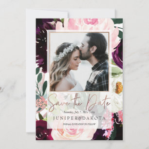 PixDezines Rustic Bloom Blush Pink Burgundy Flower Invitation