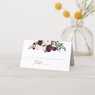 PixDezines Rustic Bloom Watercolor Flowers Place Card