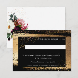 PixDezines Rustic Bloom Watercolor RSVP w Meal Invitation