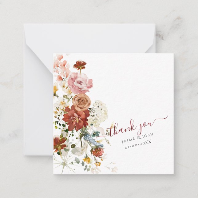 PixDezines Rustic Boho Fall Garden Flowers Card (Front)