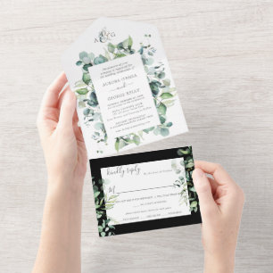 PixDezines Rustic Eucalyptus DIY Background All In One Invitation