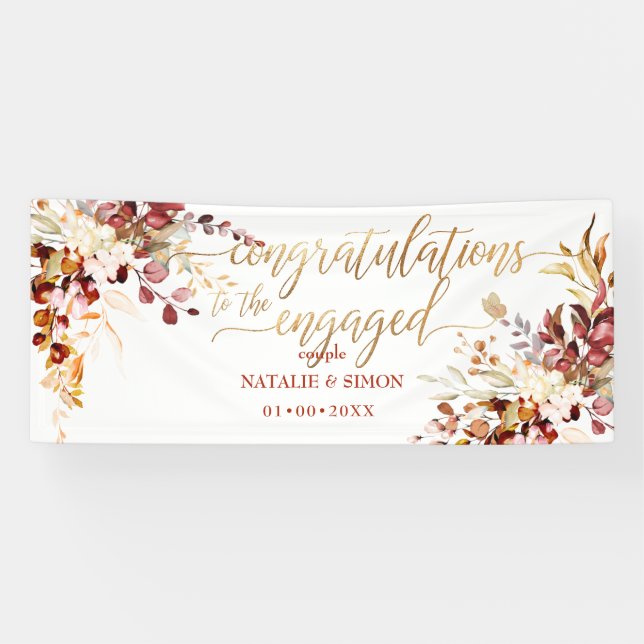 PixDezines Rustic Fall Gum Eucalyptus Engaged Banner (Horizontal)