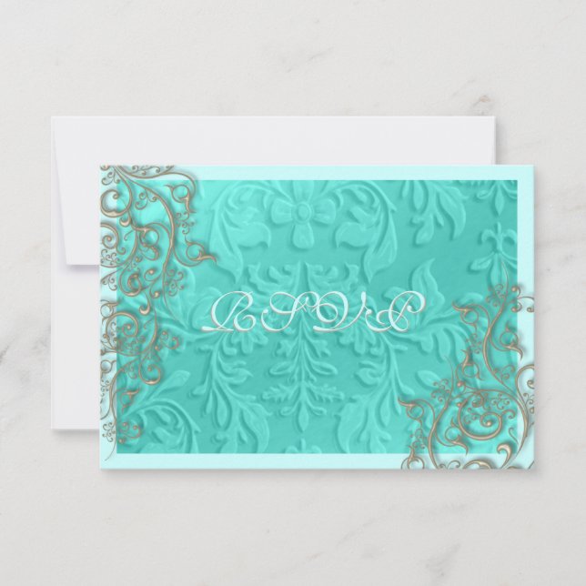 PixDezines rustic swirls/faux silver RSVP Card (Front)