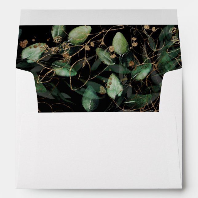 PixDezines Rustic Watercolor Greenery Eucalyptus Envelope (Back (Bottom))