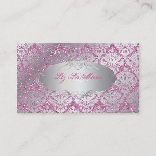 PixDezines sabine damask/faux glitter Business Card