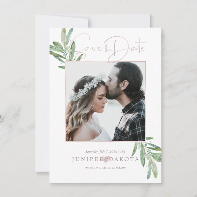 PixDezines SAGE, GREENERY SAVE THE DATE (Front)