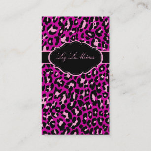 PixDezines Sassy cheetah print/pink/diy background Business Card