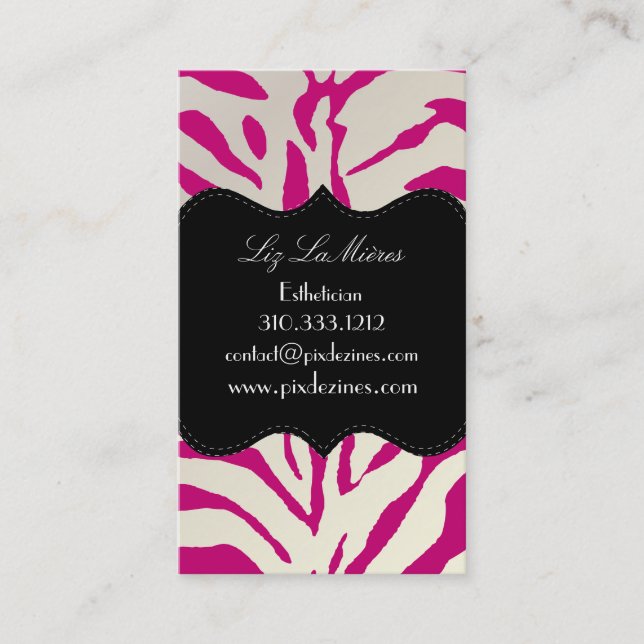 PixDezines Sassy zebra print Business Card (Front)