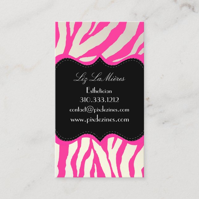 PixDezines Sassy zebra print Business Card (Front)